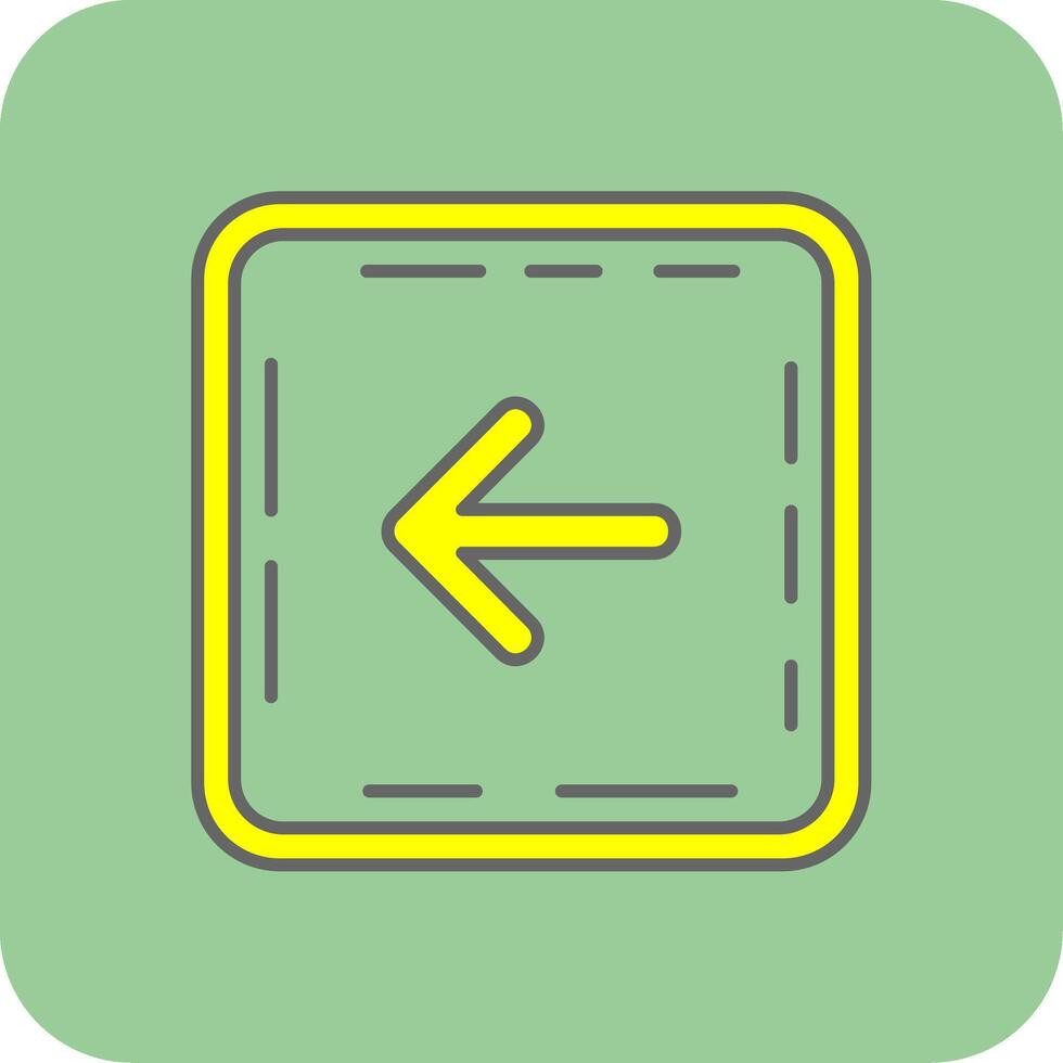 Left arrow Filled Yellow Icon vector