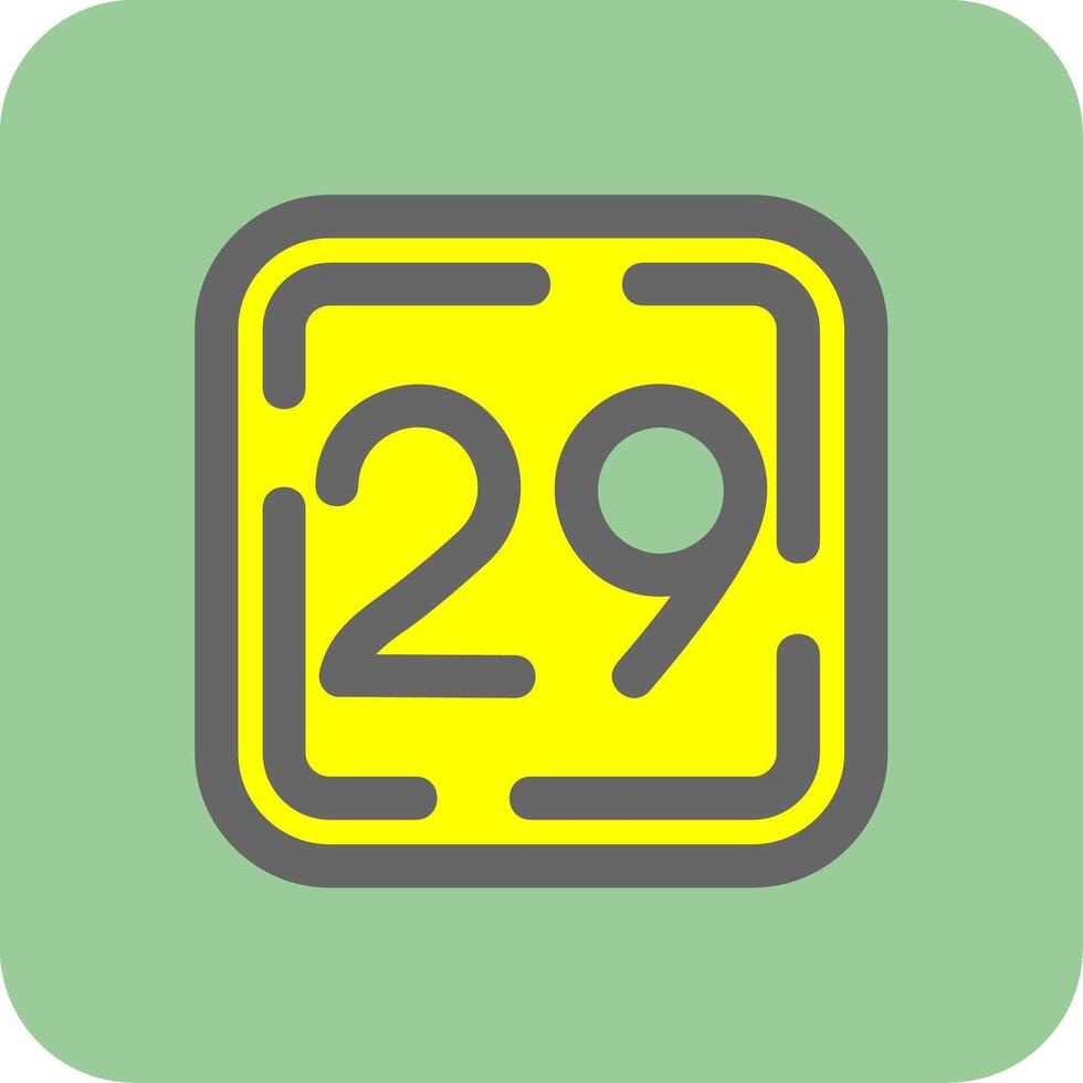 Twenty Nine Filled Yellow Icon vector