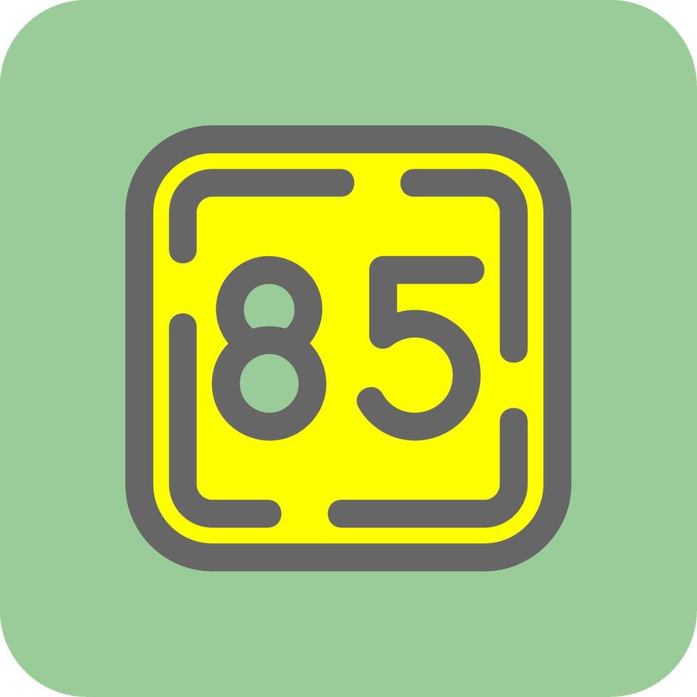 Eighty Five Filled Yellow Icon vector