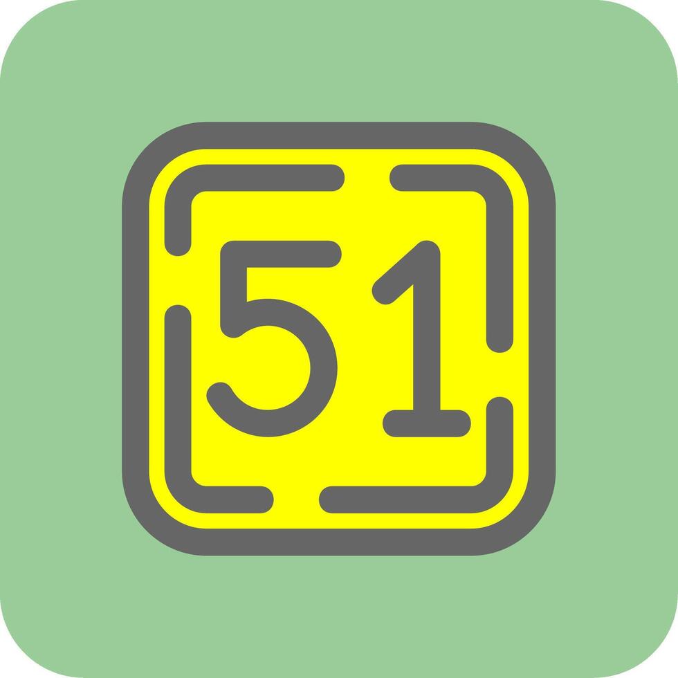 Fifty One Filled Yellow Icon vector