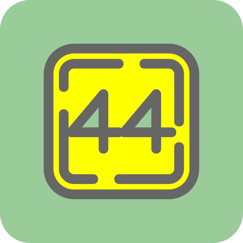 Forty Four Filled Yellow Icon vector