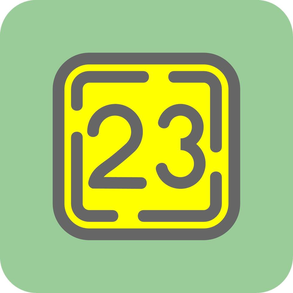 Twenty Three Filled Yellow Icon vector