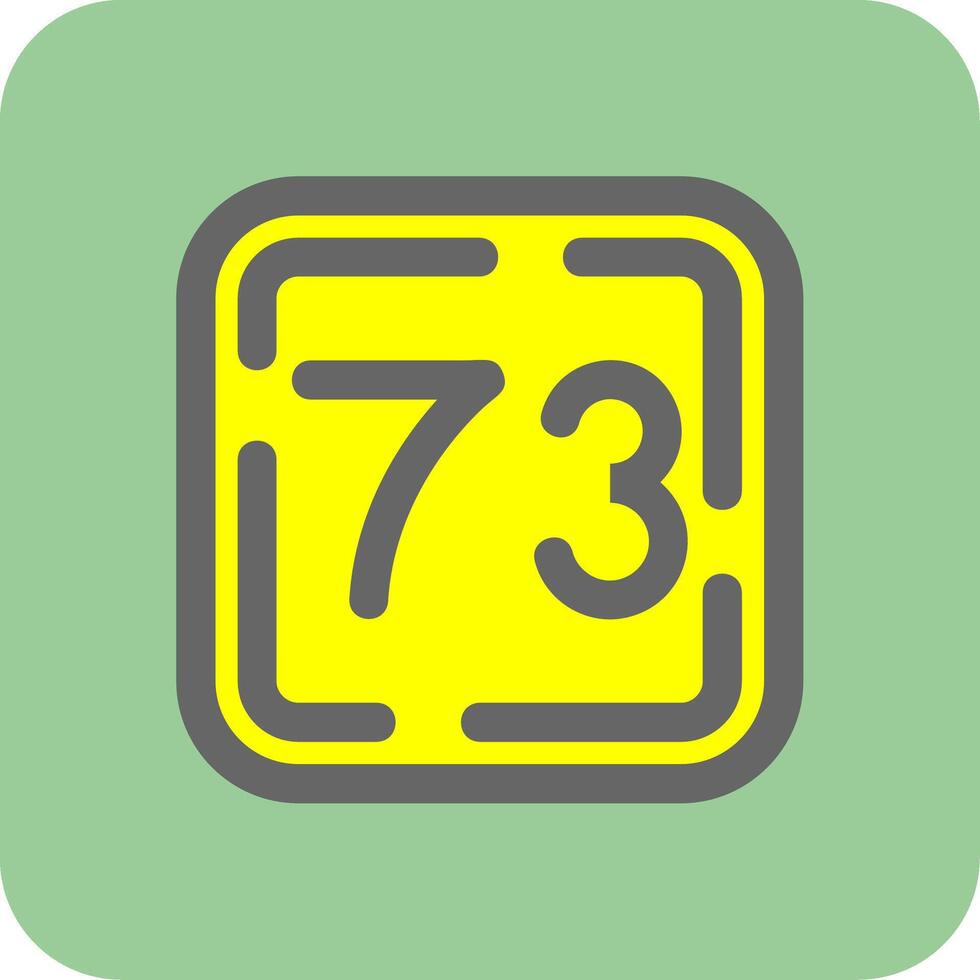 Seventy Three Filled Yellow Icon vector