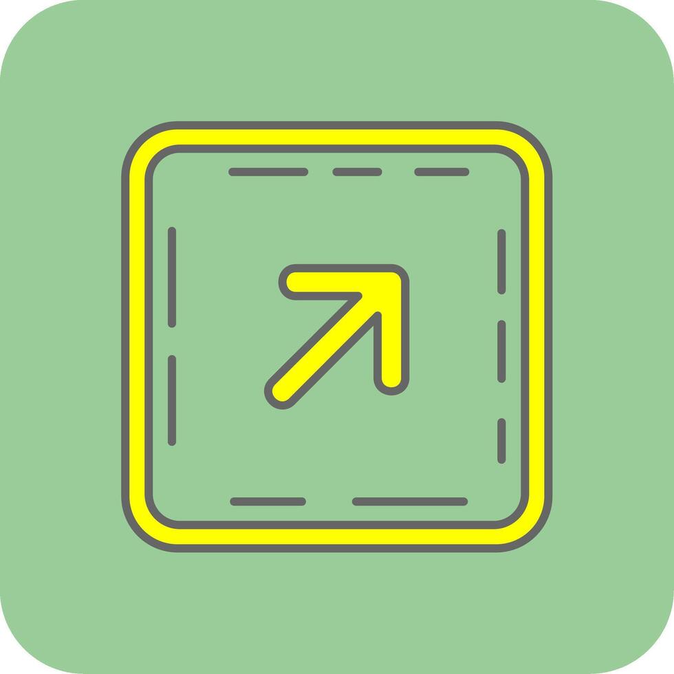 Up right arrow Filled Yellow Icon vector