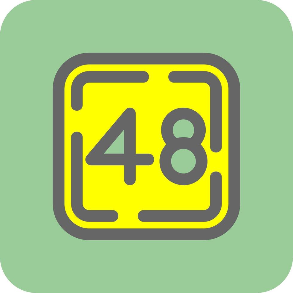 Forty Eight Filled Yellow Icon vector
