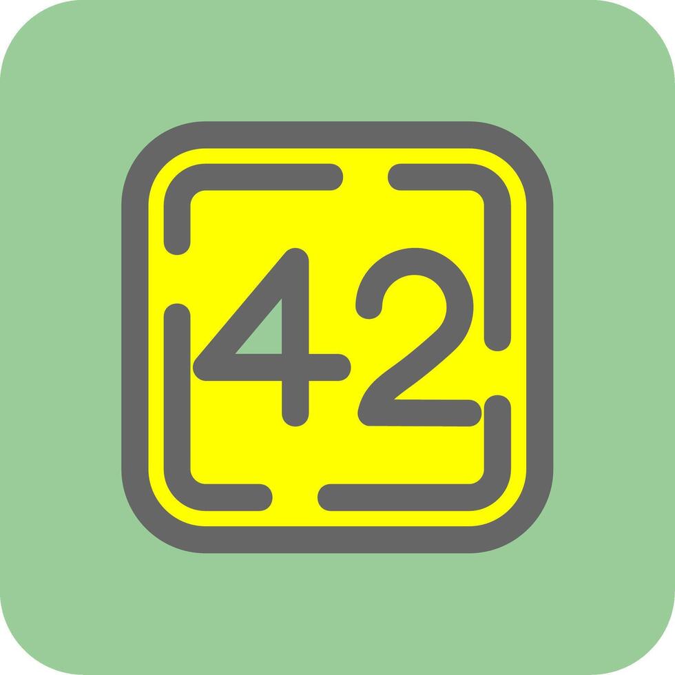 Forty Two Filled Yellow Icon vector