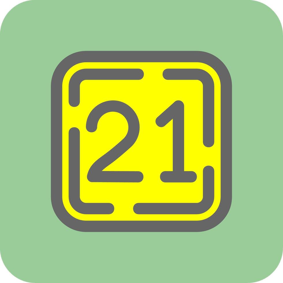 Twenty One Filled Yellow Icon vector