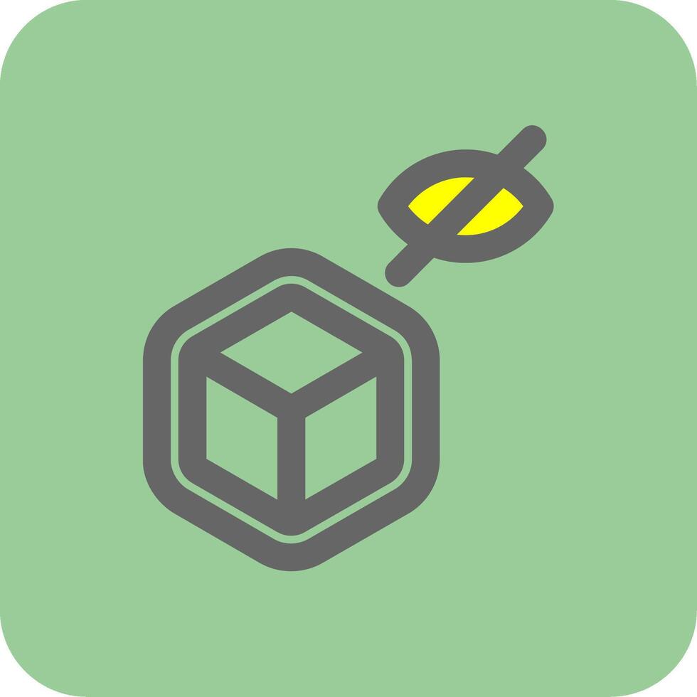 Hide object Filled Yellow Icon vector