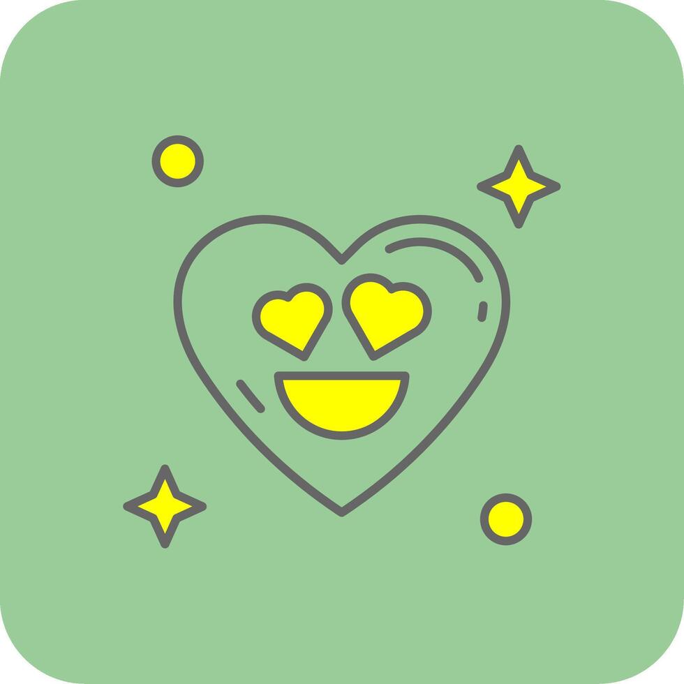 In love Filled Yellow Icon vector