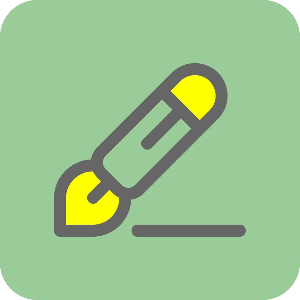 Pen 3 Filled Yellow Icon vector