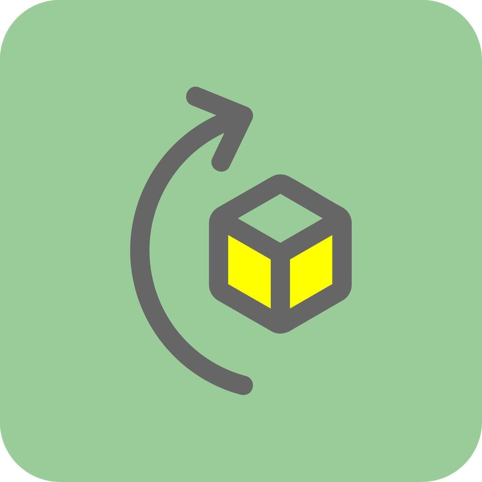 Rotate right Filled Yellow Icon vector