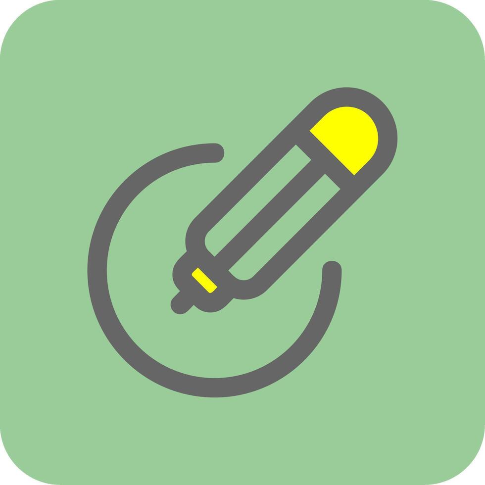 Pencil circle Filled Yellow Icon vector