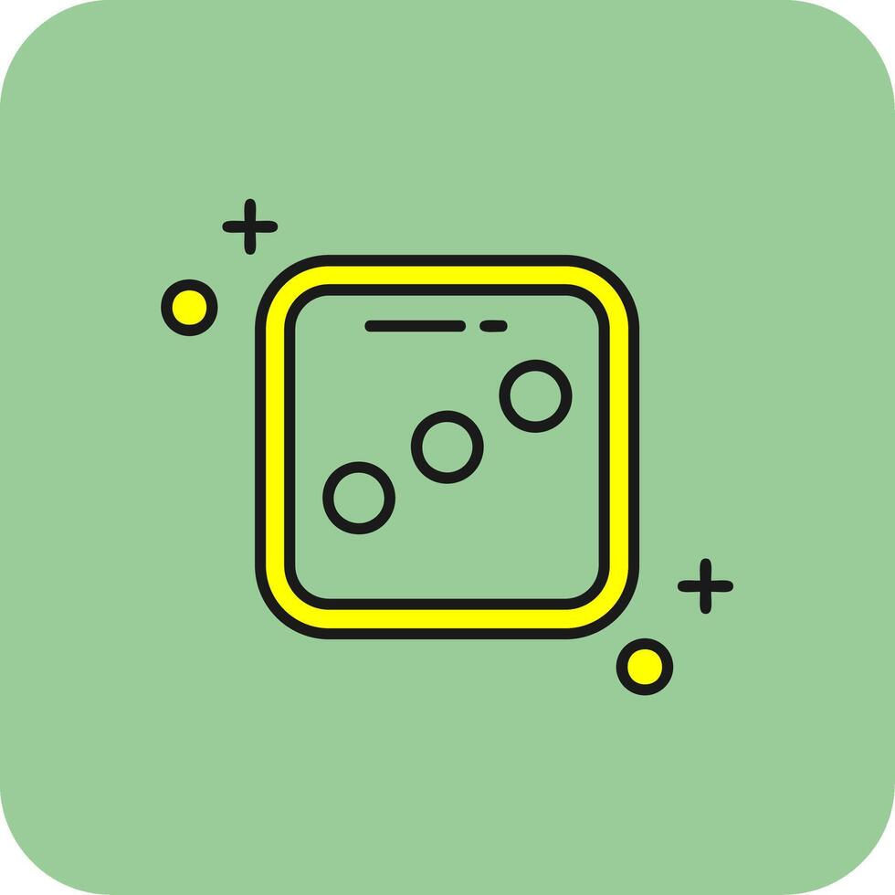 Dice three Filled Yellow Icon vector