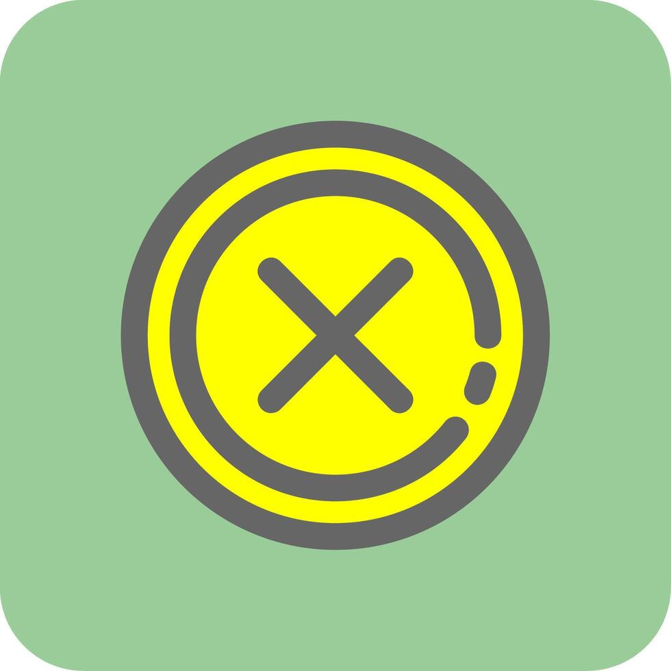 Delete 1 Filled Yellow Icon vector