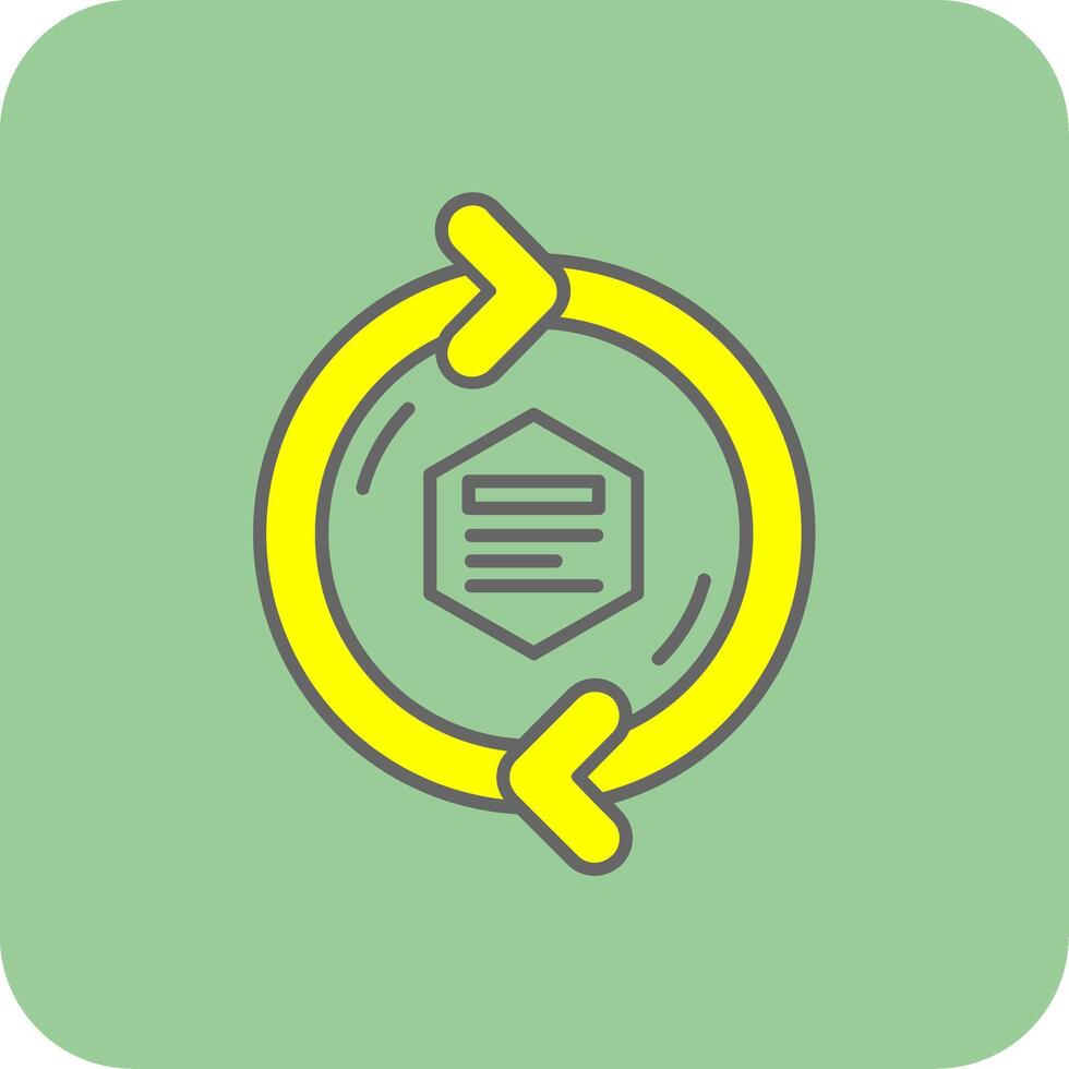 Refresh arrow Filled Yellow Icon vector