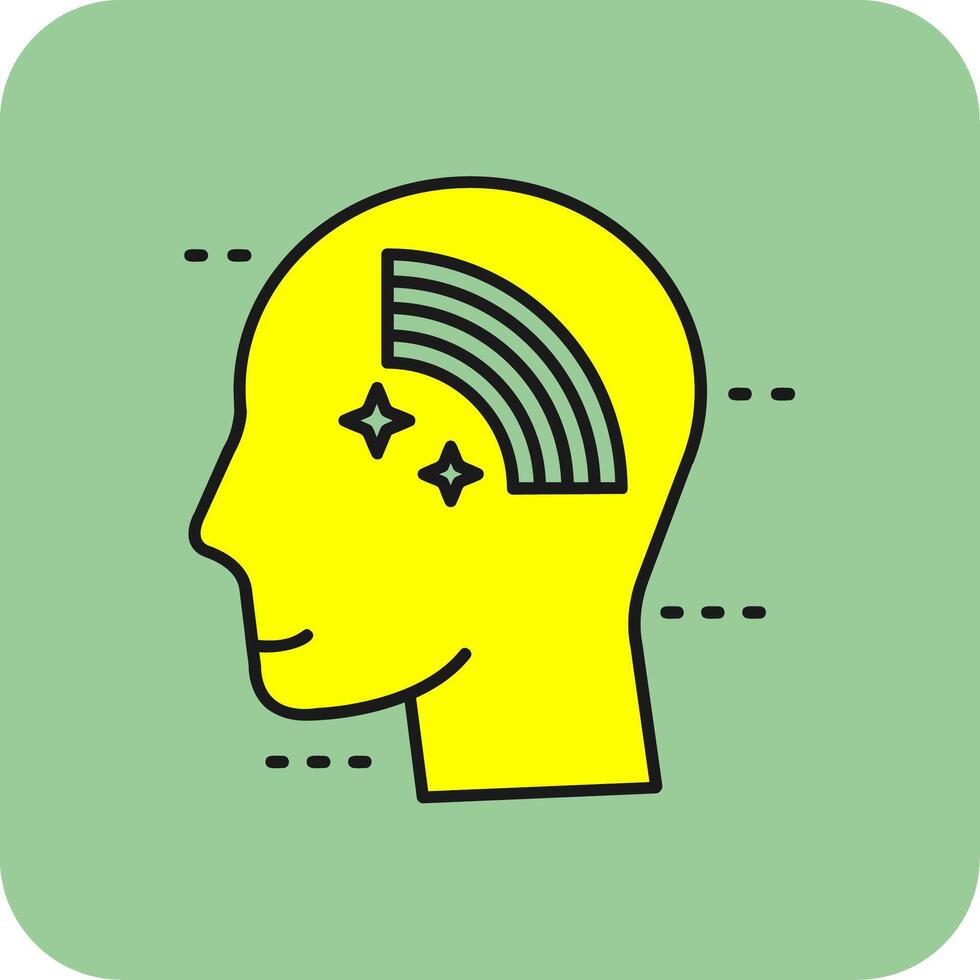 Positive thinking Filled Yellow Icon vector