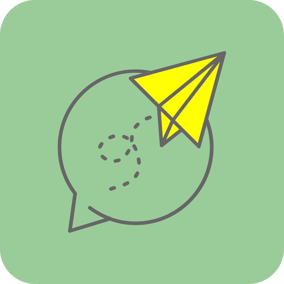 Paper plane Filled Yellow Icon vector