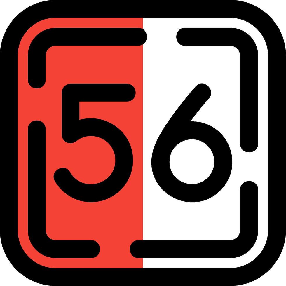 Fifty Six Filled Half Cut Icon vector