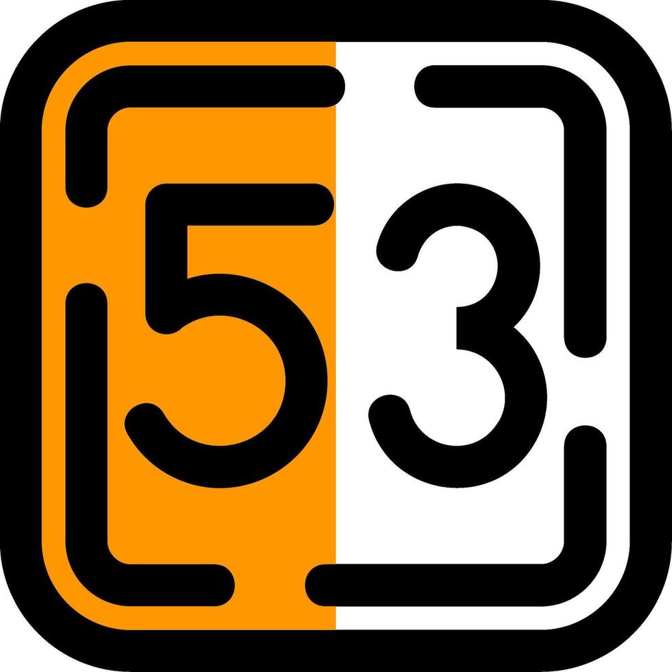 Fifty Three Filled Half Cut Icon vector