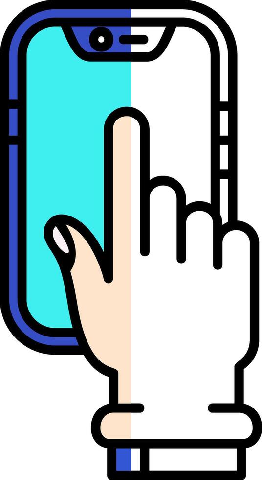 Touch Device Filled Half Cut Icon vector