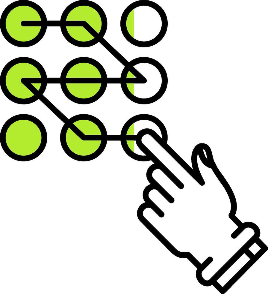 Pattern lock Filled Half Cut Icon vector