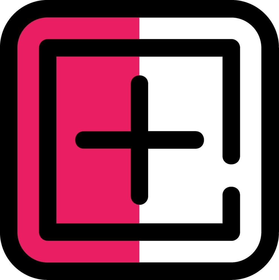 Add square Filled Half Cut Icon vector