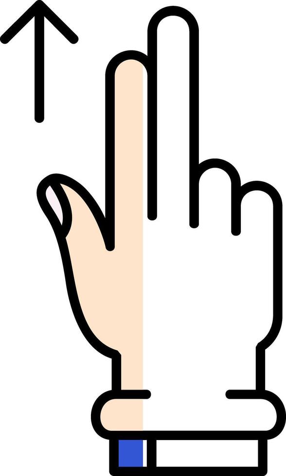 Two Fingers Up Filled Half Cut Icon vector