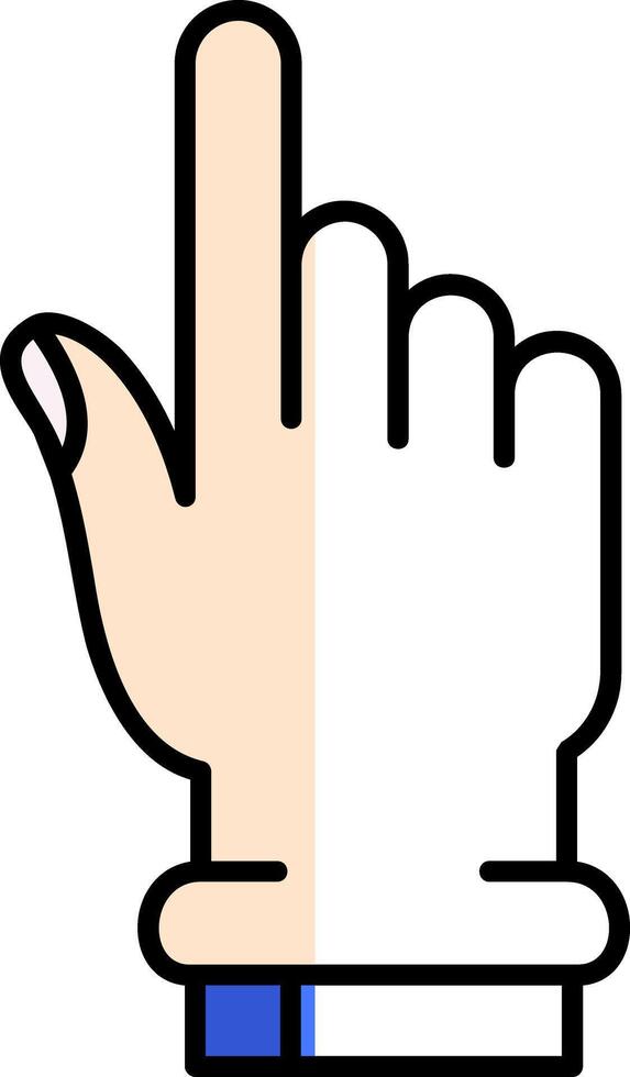 Hand click Filled Half Cut Icon vector