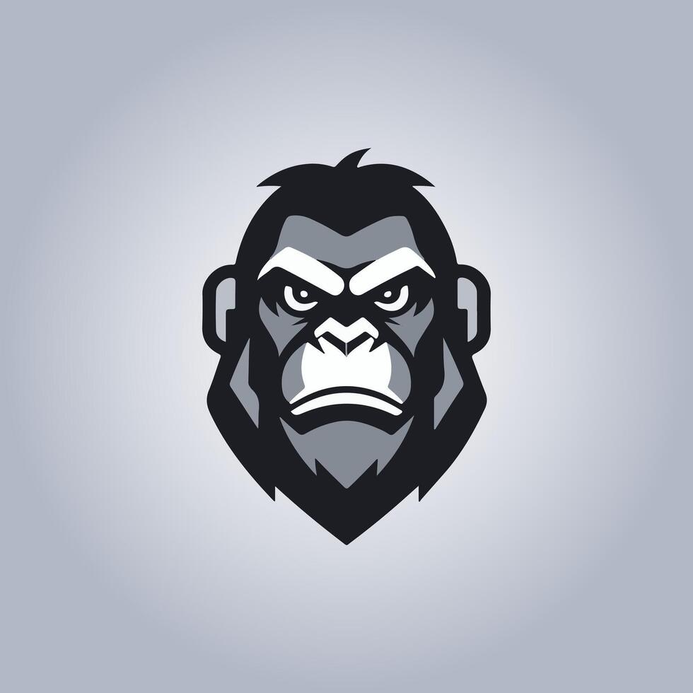 Logo Gorilla cyberpunk flat details vector