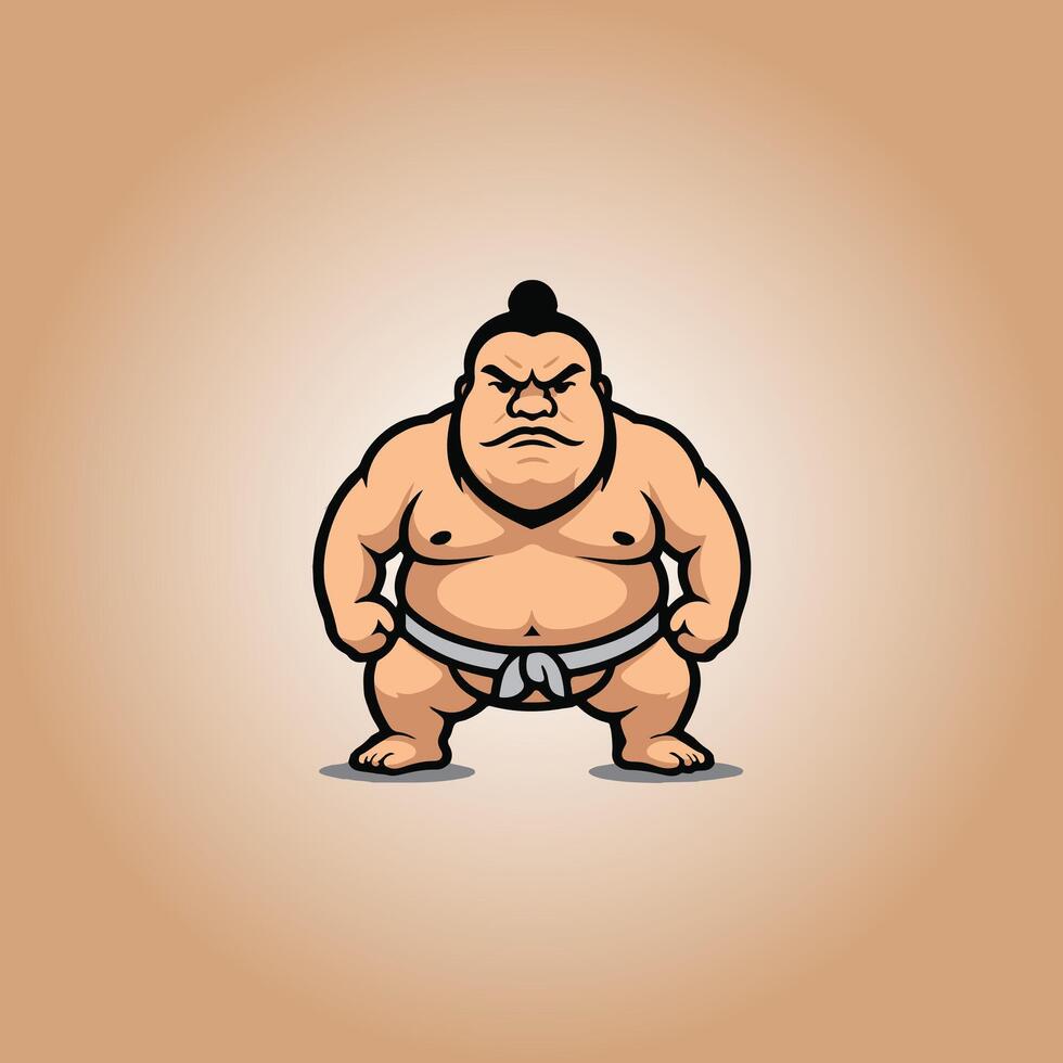 Logo sumo character illustration vector