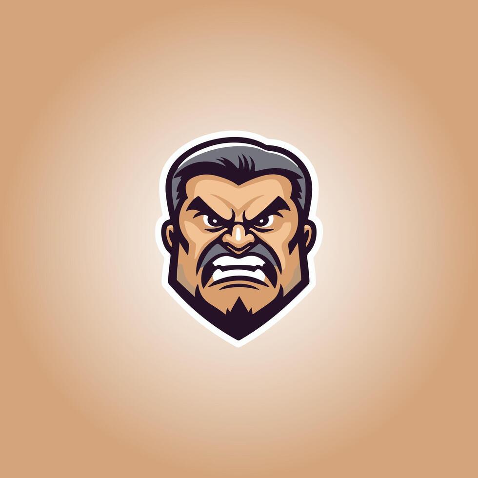 Logo businessman angry design icon vector