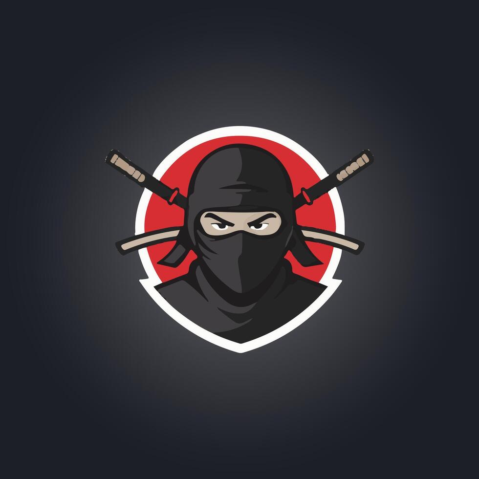 Logo ninja character icon vector