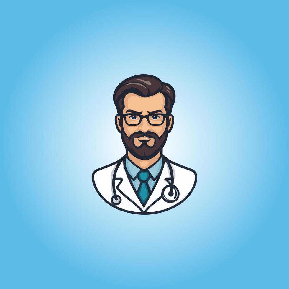 logo doctor icon character vector