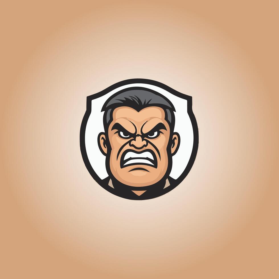 Logo businessman angry design illustration vector