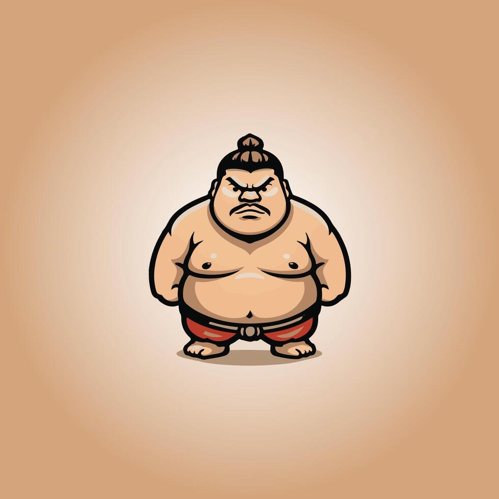 Logo sumo design character vector