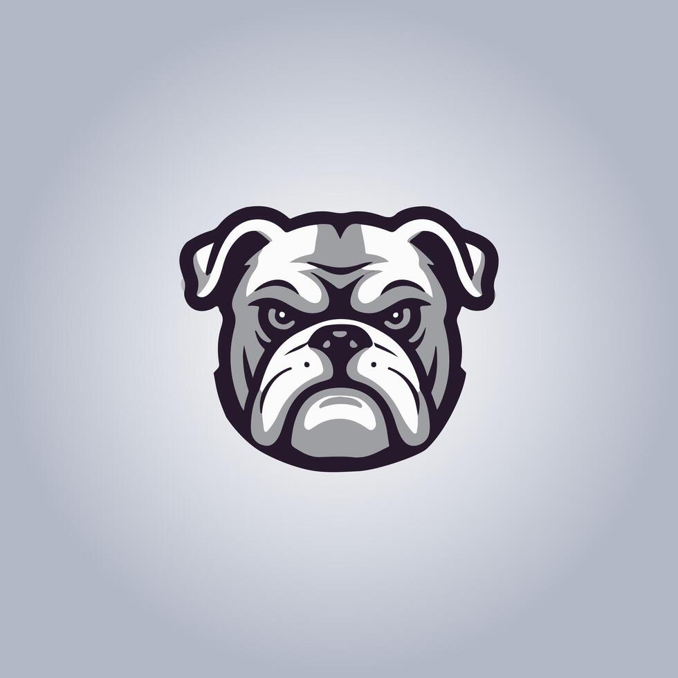 Logo bulldog cyberpunk design portrait vector