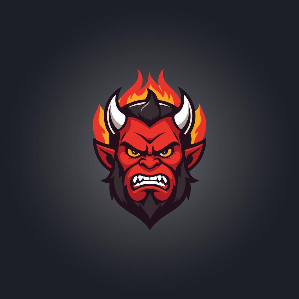 Logo devil character design vector