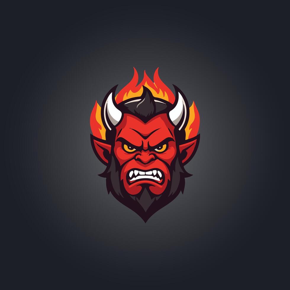 logo diablo personaje diseño vector