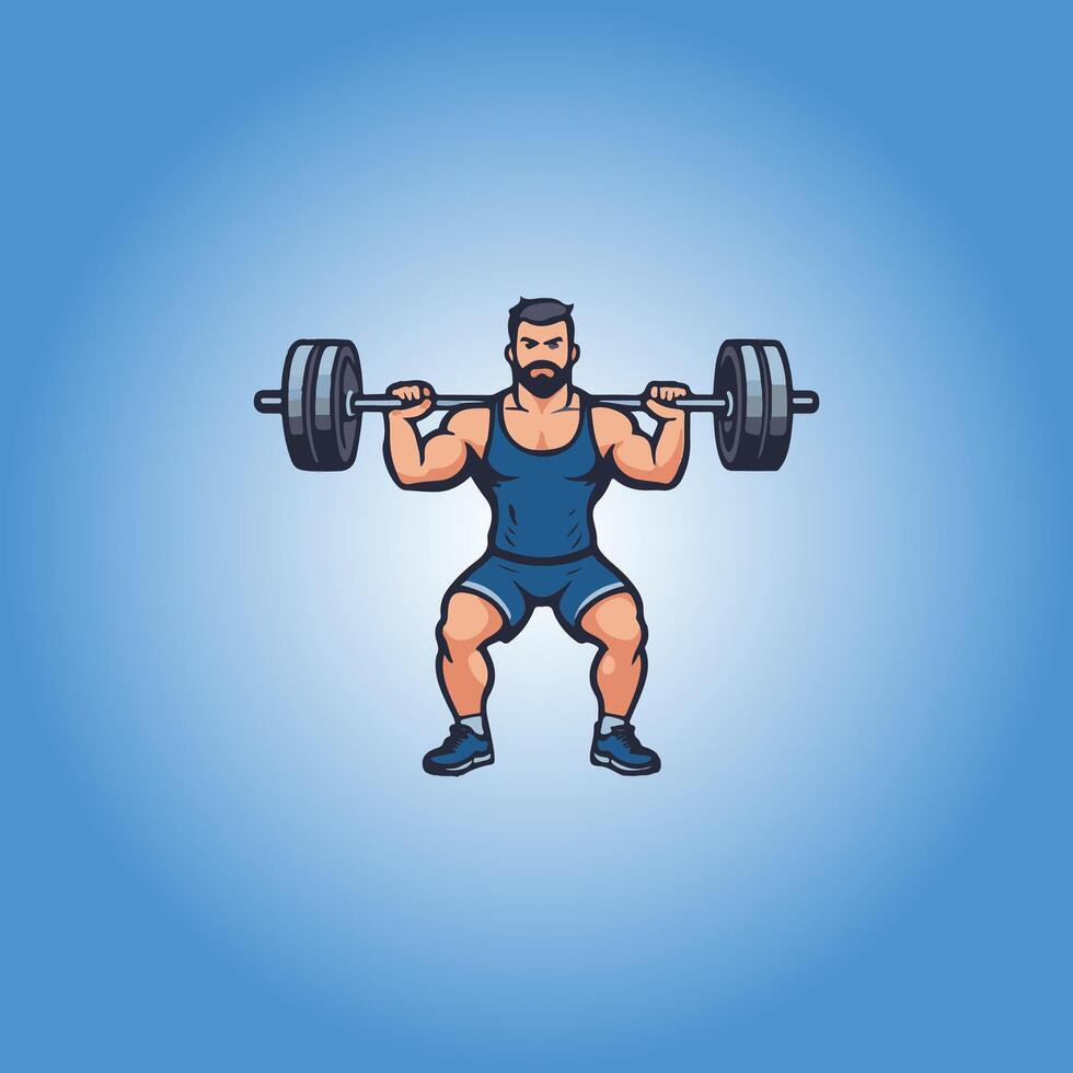 logo weightlifting design icon vector