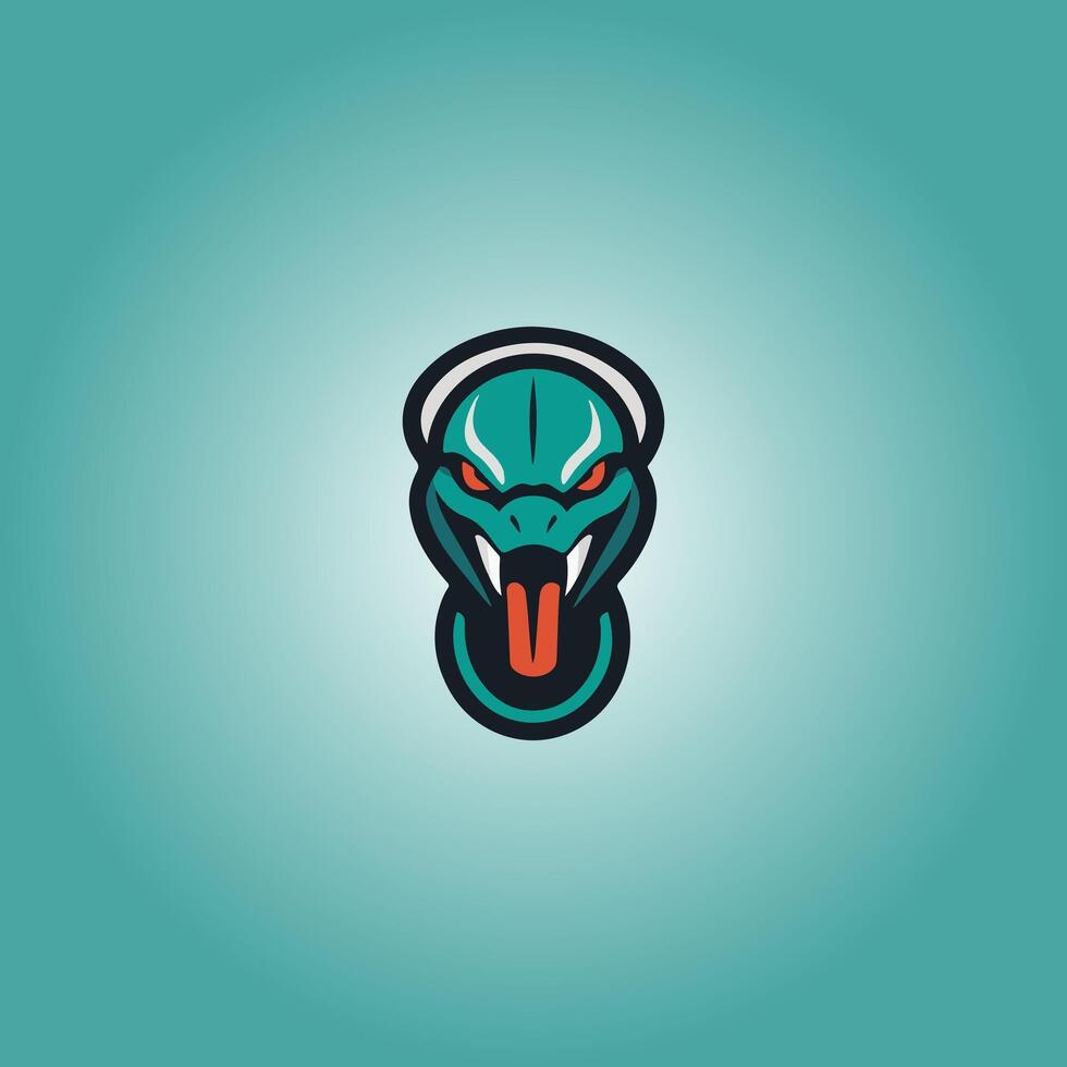 Logo snake cyberpunk design icon vector