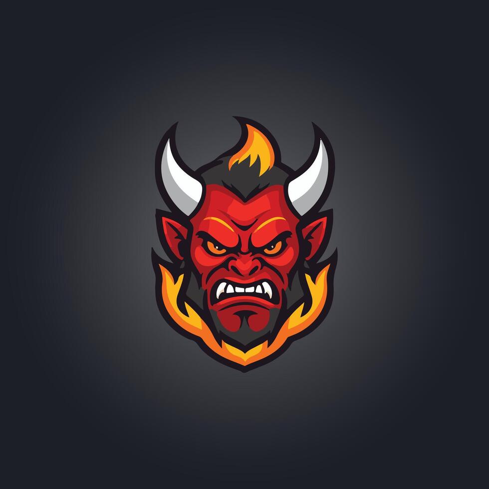 Logo devil character icon vector