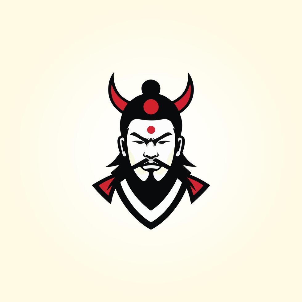 logo samurai icono ilustración vector