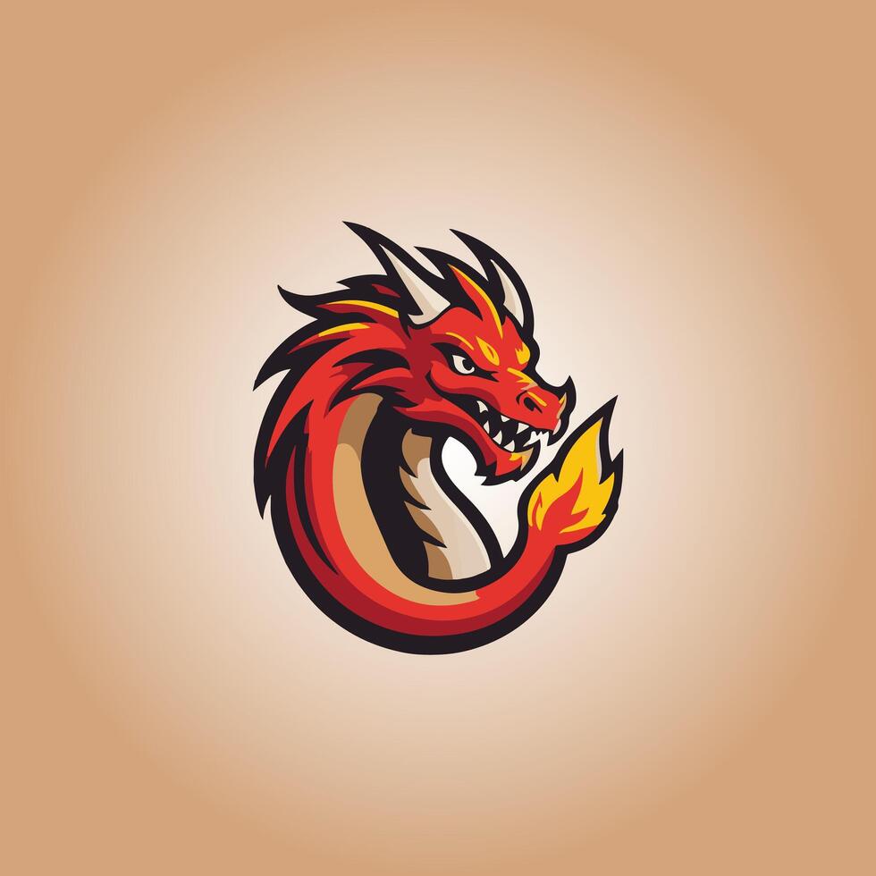 Logo dragon illustration vector