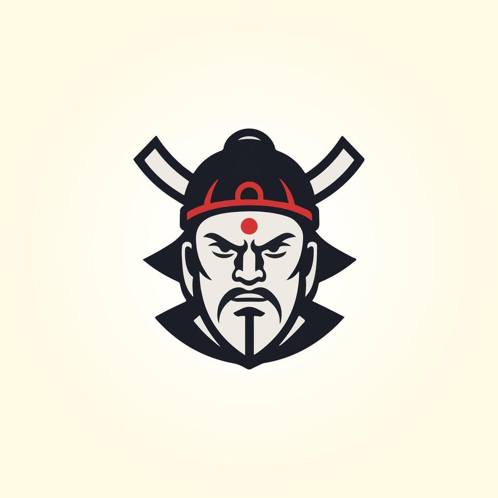 Logo samurai icon character vector