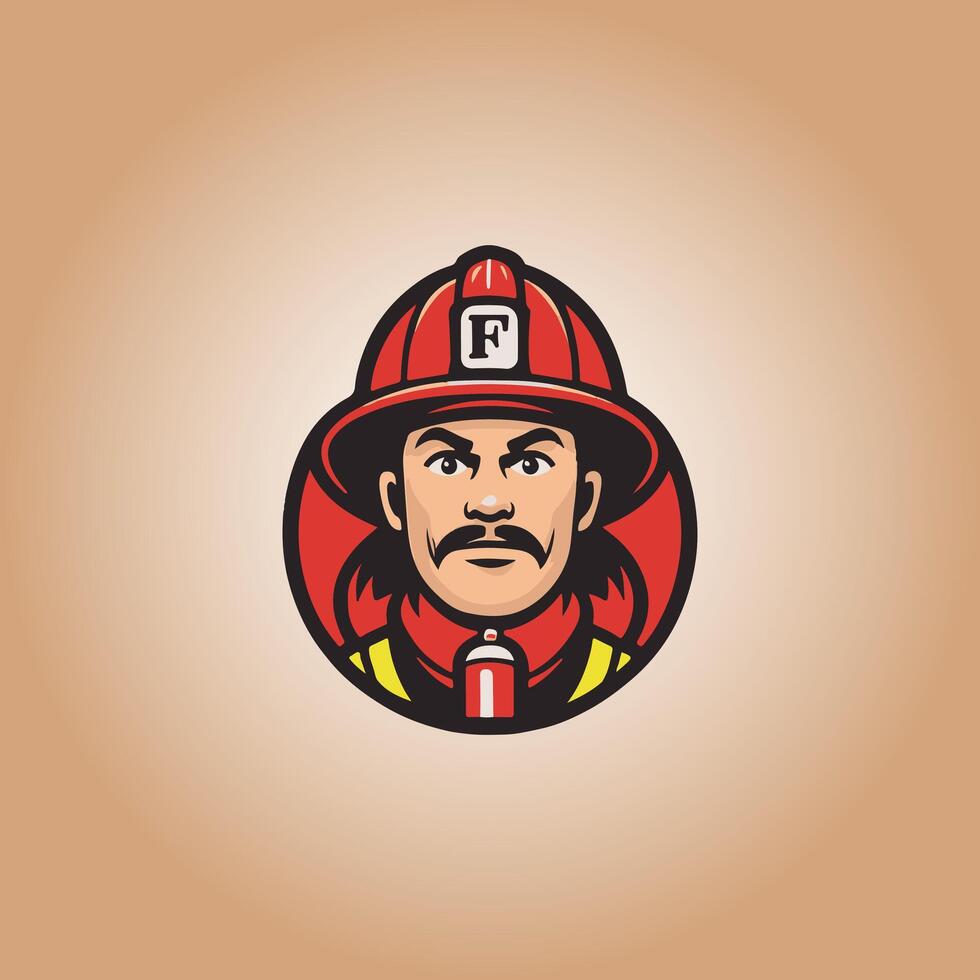 logo bombero diseño icono vector