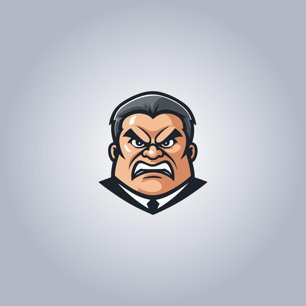 Logo businessman angry design character vector