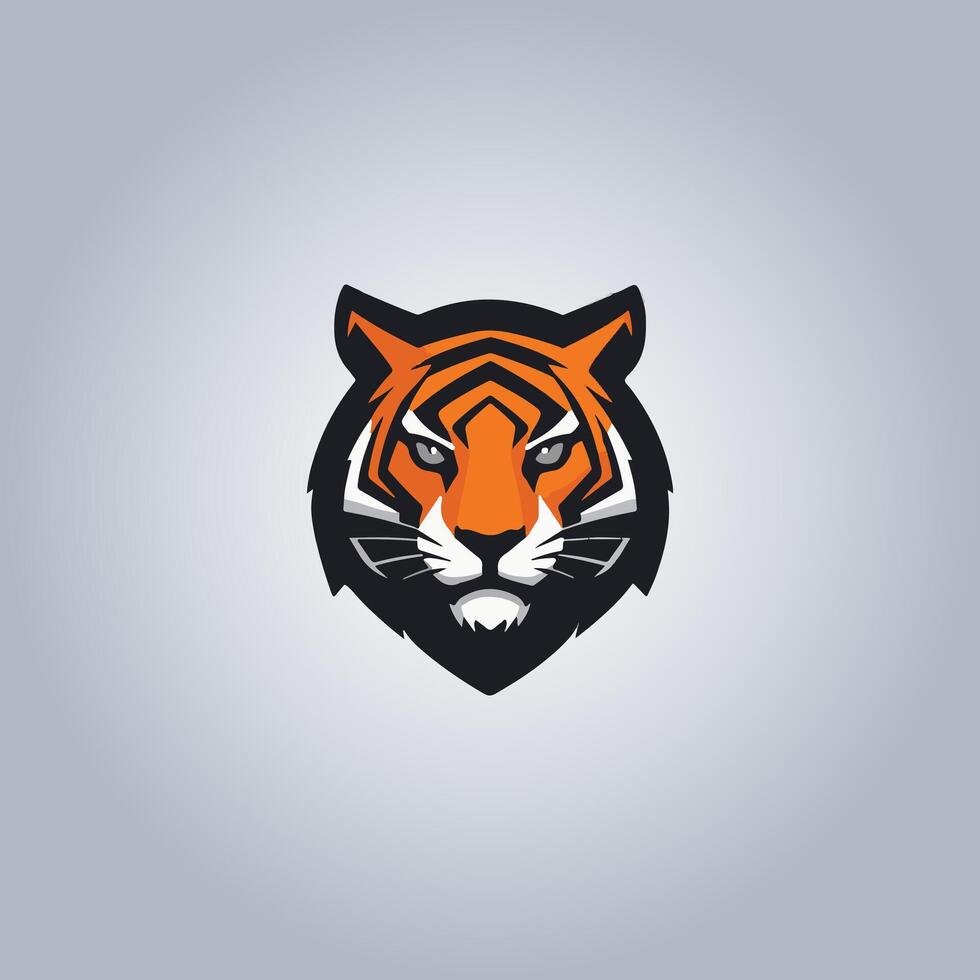 Logo tiger cyberpunk design icon vector