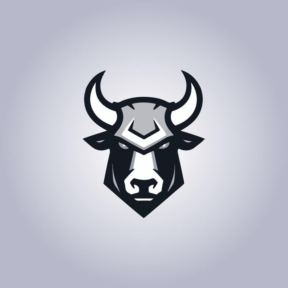 Logo bull cyberpunk design icon vector
