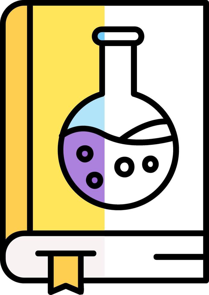 Chemistry book Filled Half Cut Icon vector