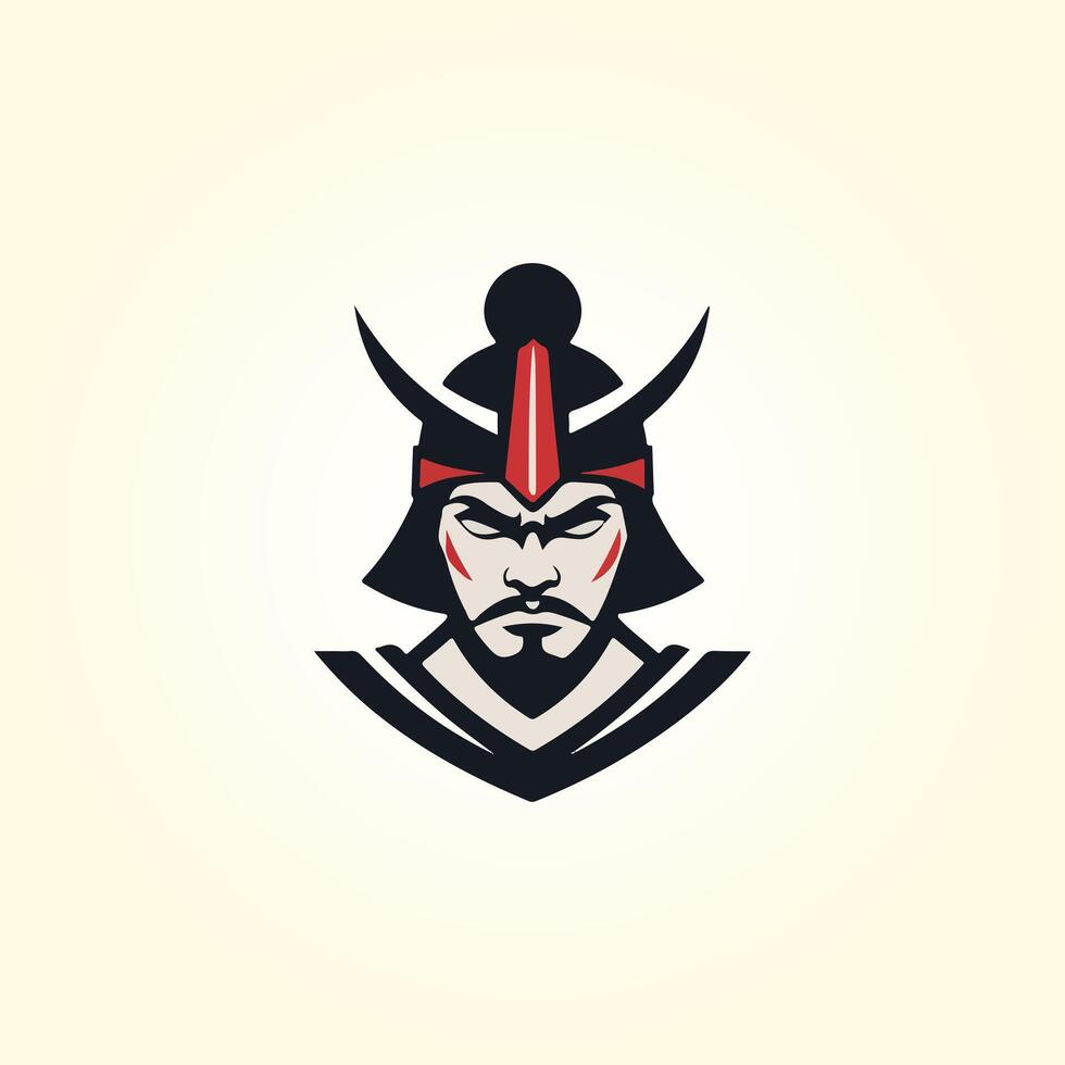 Logo samurai design character vector